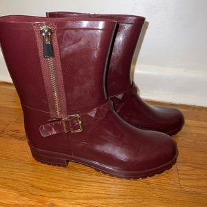 ALDO wine colored rain boots